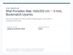 İthal Porselen Slab 160x320 cm — 6 mm, Bookmatch Uyumlu