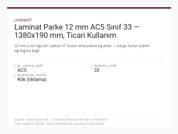 Laminat Parke 12 mm AC5 Sınıf 33 — 1380x190 mm, Ticari Kullanım
