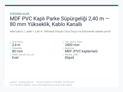 MDF PVC Kaplı Parke Süpürgeliği 2,40 m — 80 mm Yükseklik, Kablo Kanallı