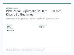 PVC Parke Süpürgeliği 2,50 m — 60 mm, Klipsli, Su Geçirmez