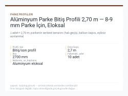 Alüminyum Parke Bitiş Profili 2,70 m — 8-9 mm Parke İçin, Eloksal