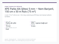 XPE Parke Altı Şiltesi 5 mm — Nem Bariyerli, 150 cm x 50 m Rulo (75 m²)