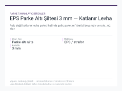 EPS Parke Altı Şiltesi 3 mm — Katlanır Levha