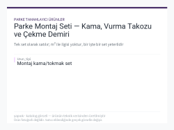 Parke Montaj Seti — Kama, Vurma Takozu ve Çekme Demiri