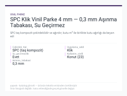 SPC Klik Vinil Parke 4 mm — 0,3 mm Aşınma Tabakası, Su Geçirmez