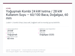 Yoğuşmalı Kombi 24 kW Isıtma / 28 kW Kullanım Suyu — 60/100 Baca, Doğalgaz, 60 mm