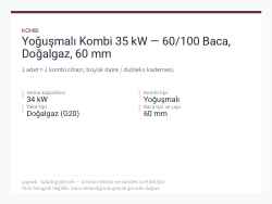 Yoğuşmalı Kombi 35 kW — 60/100 Baca, Doğalgaz, 60 mm