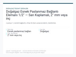 Doğalgaz Esnek Paslanmaz Bağlantı Elemanı 1/2" — Sarı Kaplamalı, 2" mm veya inç