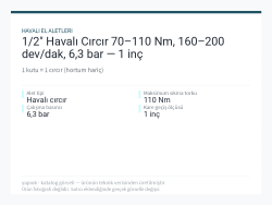 1/2" Havalı Cırcır 70–110 Nm, 160–200 dev/dak, 6,3 bar — 1 inç