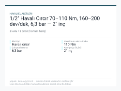 1/2" Havalı Cırcır 70–110 Nm, 160–200 dev/dak, 6,3 bar — 2" inç