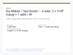 Dış Mekan / Spa Küveti — 4 adet: 2 × 5 HP masaj + 1 adet / W