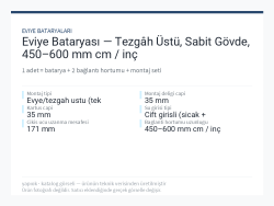 Eviye Bataryası — Tezgâh Üstü, Sabit Gövde, 450–600 mm cm / inç