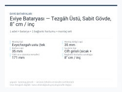 Eviye Bataryası — Tezgâh Üstü, Sabit Gövde, 8" cm / inç