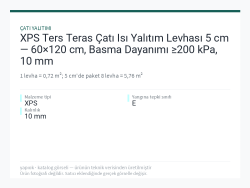 XPS Ters Teras Çatı Isı Yalıtım Levhası 5 cm — 60×120 cm, Basma Dayanımı ≥200 kPa, 10 mm