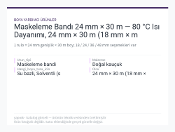 Maskeleme Bandı 24 mm × 30 m — 80 °C Isı Dayanımı, 24 mm × 30 m (18 mm × m
