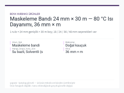 Maskeleme Bandı 24 mm × 30 m — 80 °C Isı Dayanımı, 36 mm × m