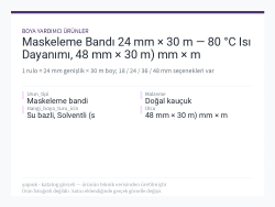 Maskeleme Bandı 24 mm × 30 m — 80 °C Isı Dayanımı, 48 mm × 30 m) mm × m