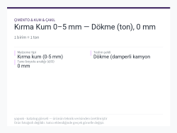 Kırma Kum 0–5 mm — Dökme (ton), 0 mm