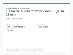 TU Tavan U Profili 27/28/22 mm — 3,00 m, 28 mm