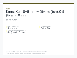 Kırma Kum 0–5 mm — Dökme (ton), 0-5 (ticari) · 0 mm