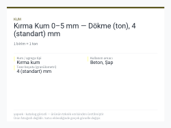 Kırma Kum 0–5 mm — Dökme (ton), 4 (standart) mm