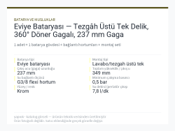 Eviye Bataryası — Tezgâh Üstü Tek Delik, 360° Döner Gagalı, 237 mm Gaga