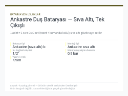 Ankastre Duş Bataryası — Sıva Altı, Tek Çıkışlı