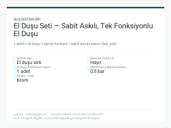 El Duşu Seti — Sabit Askılı, Tek Fonksiyonlu El Duşu
