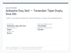 Ankastre Duş Seti — Tavandan Tepe Duşlu, Sıva Altı