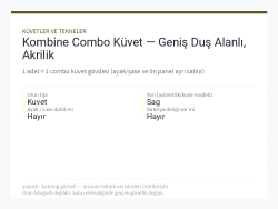 Kombine Combo Küvet — Geniş Duş Alanlı, Akrilik