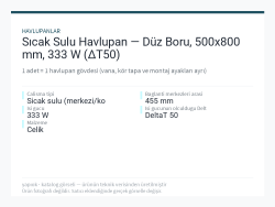 Sıcak Sulu Havlupan — Düz Boru, 500x800 mm, 333 W (ΔT50)