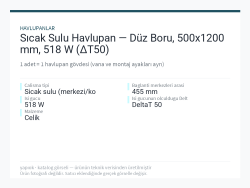 Sıcak Sulu Havlupan — Düz Boru, 500x1200 mm, 518 W (ΔT50)