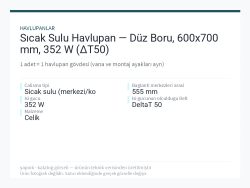 Sıcak Sulu Havlupan — Düz Boru, 600x700 mm, 352 W (ΔT50)