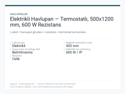 Elektrikli Havlupan — Termostatlı, 500x1200 mm, 600 W Rezistans