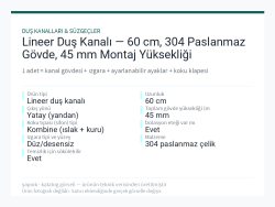Lineer Duş Kanalı — 60 cm, 304 Paslanmaz Gövde, 45 mm Montaj Yüksekliği