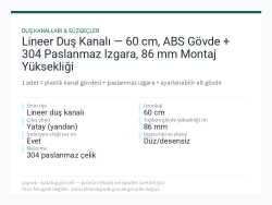 Lineer Duş Kanalı — 60 cm, ABS Gövde + 304 Paslanmaz Izgara, 86 mm Montaj Yüksekliği
