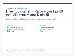 Lineer Duş Kanalı — Renovasyon Tipi, 80 mm Minimum Montaj Derinliği