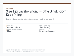 Şişe Tipi Lavabo Sifonu — G1¼ Girişli, Krom Kaplı Pirinç