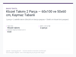 Klozet Takımı 2 Parça — 60x100 ve 50x60 cm, Kaymaz Tabanlı