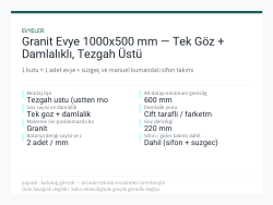 Granit Evye 1000x500 mm — Tek Göz + Damlalıklı, Tezgah Üstü
