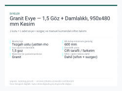 Granit Evye — 1,5 Göz + Damlalıklı, 950x480 mm Kesim