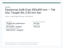 Paslanmaz Çelik Evye 500x400 mm — Tek Göz, Tezgah Altı, 0.60 mm Sac
