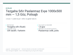 Tezgaha Sıfır Paslanmaz Evye 1000x500 mm — 1,5 Göz, Polisajlı