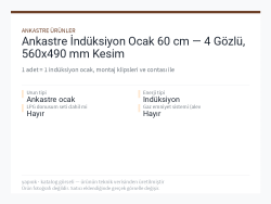 Ankastre İndüksiyon Ocak 60 cm — 4 Gözlü, 560x490 mm Kesim
