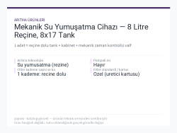 Mekanik Su Yumuşatma Cihazı — 8 Litre Reçine, 8x17 Tank