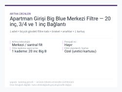 Apartman Girişi Big Blue Merkezi Filtre — 20 inç, 3/4 ve 1 inç Bağlantı