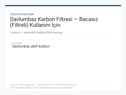 Davlumbaz Karbon Filtresi — Bacasız (Filtreli) Kullanım İçin