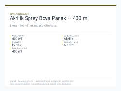 Akrilik Sprey Boya Parlak — 400 ml