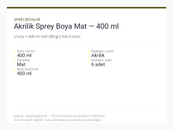 Akrilik Sprey Boya Mat — 400 ml