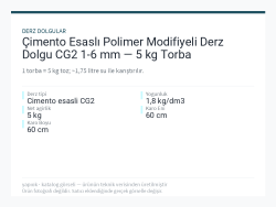 Çimento Esaslı Polimer Modifiyeli Derz Dolgu CG2 1-6 mm — 5 kg Torba